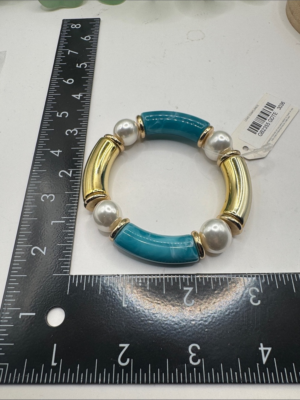 Pomina Turquoise, Pearl & Gold-Tone Statement Bracelet (BR 777/2ov) - Picture 5 of 5